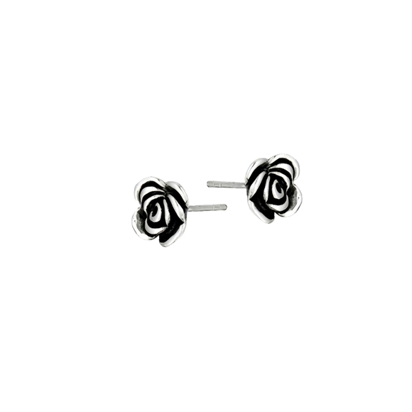 ❤️ MODERN ROSE STUD EARRINGS - Picture 1 of 10